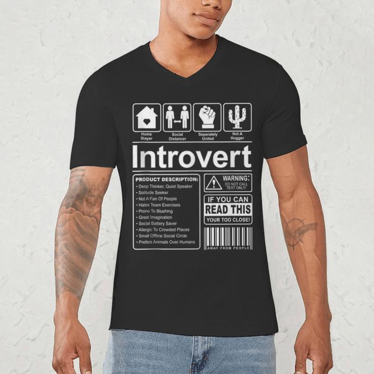 Introvert Label Antisocial Loner Socially Awkward Men's V-Neck T-Shirt Introvert Label Antisocial Loner Socially Awkward Men's V-Neck T-Shirt