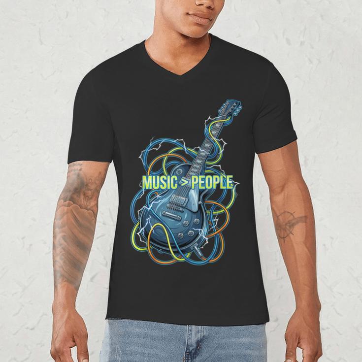Introvert Music Lover Electric Guitar Rock Men's V-Neck T-Shirt Introvert Music Lover Electric Guitar Rock Men's V-Neck T-Shirt