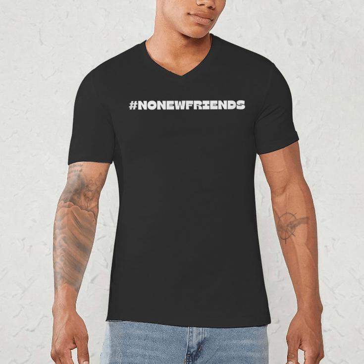 Introvert No New Friends Humor Hashtag Men's V-Neck T-Shirt