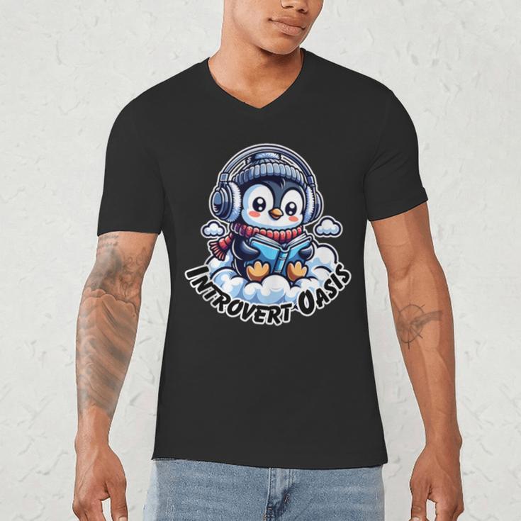 Introvert Oasis Men's V-Neck T-Shirt Introvert Oasis Men's V-Neck T-Shirt