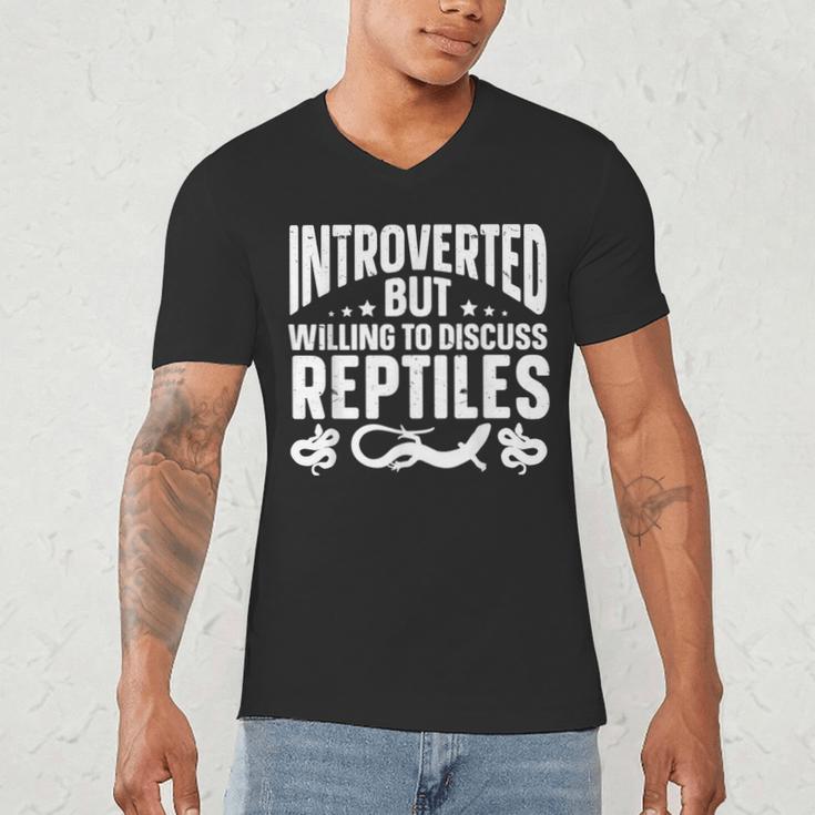 Introvert Quotes Introverted But Willing To Discuss Reptiles Men's V-Neck T-Shirt Introvert Quotes Introverted But Willing To Discuss Reptiles Men's V-Neck T-Shirt