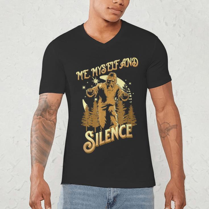 Introvert Relaxation Me Myself And Silence Vacation Bigfoot Men's V-Neck T-Shirt Introvert Relaxation Me Myself And Silence Vacation Bigfoot Men's V-Neck T-Shirt
