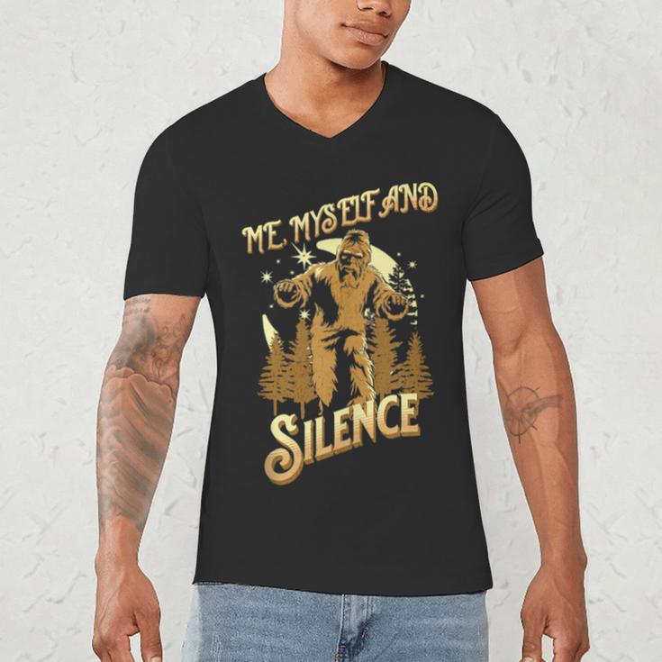 Introvert Relaxation Me Myself And Silence Vacation Bigfoot Men's V-Neck T-Shirt Introvert Relaxation Me Myself And Silence Vacation Bigfoot Men's V-Neck T-Shirt