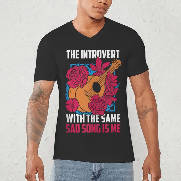 Introvert Singers Singing Sad Song Classical Music Lovers Men's V-Neck T-Shirt