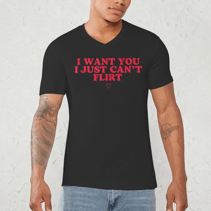 Introvert Valentines Day I Want You I Just Can't Flirt Men's V-Neck T-Shirt Introvert Valentines Day I Want You I Just Can't Flirt Men's V-Neck T-Shirt