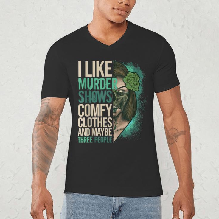Introverted Murder Shows True Crime Lovers Introvert Men's V-Neck T-Shirt Introverted Murder Shows True Crime Lovers Introvert Men's V-Neck T-Shirt