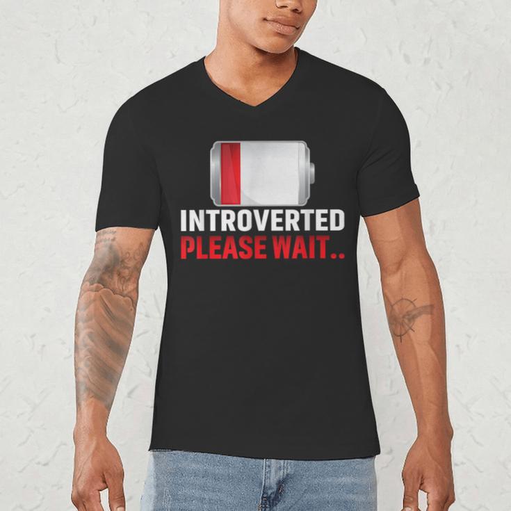 Introverted Please Wait Introvert Saying Sarcasm Men's V-Neck T-Shirt