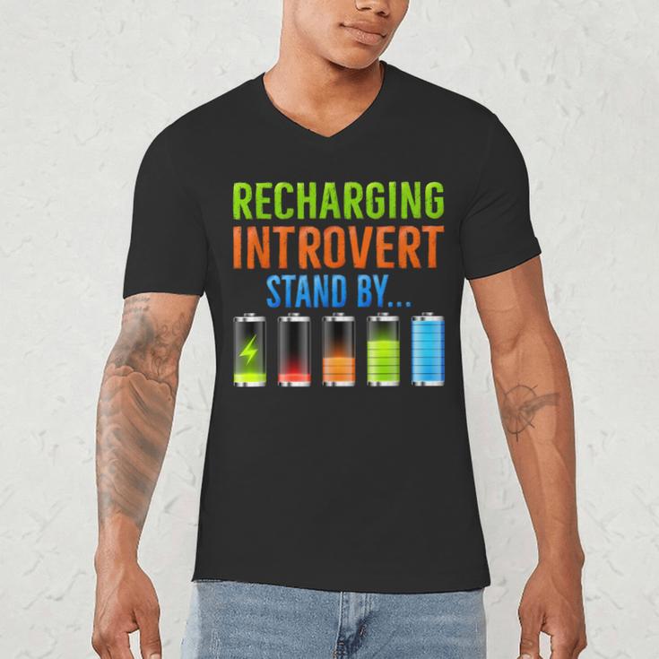 Introverted Recharging Introvert Saying Sarcasm Men's V-Neck T-Shirt Introverted Recharging Introvert Saying Sarcasm Men's V-Neck T-Shirt