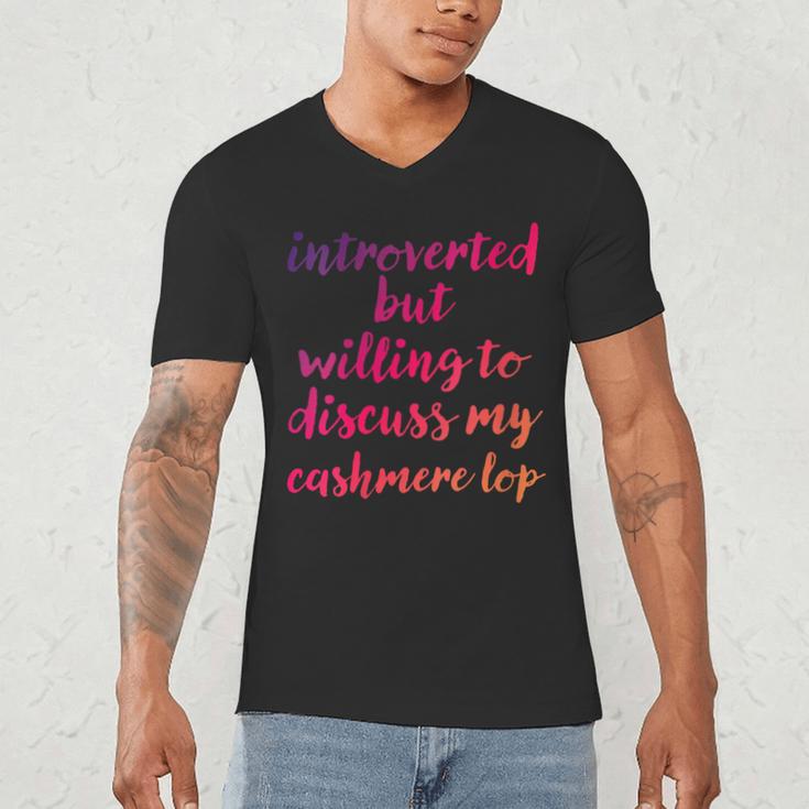 Introverted Willing To Discuss Cashmere Lop Introvert Men's V-Neck T-Shirt