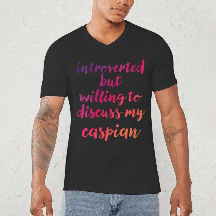 Introverted Willing To Discuss Caspian Introvert Men's V-Neck T-Shirt