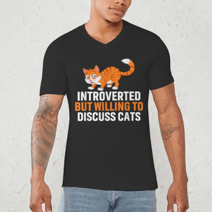 Introverts Cat Lover Introvert Antisocial Cats Anti Social Men's V-Neck T-Shirt