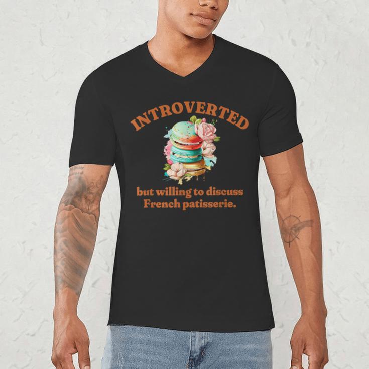 Introvert's Passion For French Patisserie Macarons Men's V-Neck T-Shirt