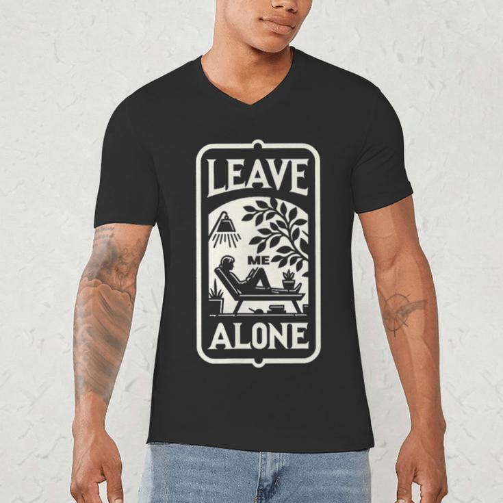 Introvert's Peaceful Solitude Graphic Leave Me Alone Quiet Men's V-Neck T-Shirt Introvert's Peaceful Solitude Graphic Leave Me Alone Quiet Men's V-Neck T-Shirt