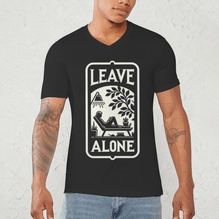 Introvert's Peaceful Solitude Graphic Leave Alone Quiet Men's V-Neck T-Shirt Introvert's Peaceful Solitude Graphic Leave Alone Quiet Men's V-Neck T-Shirt