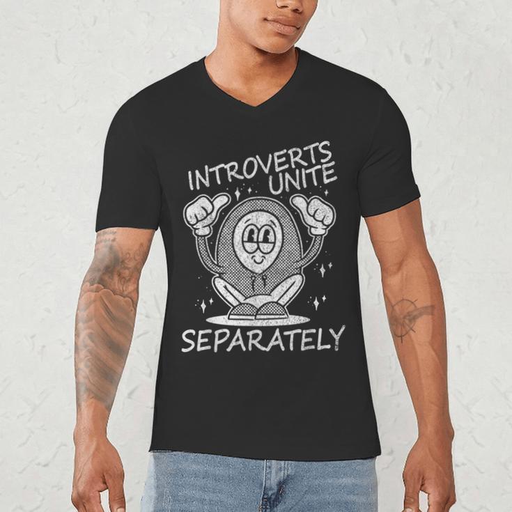Introverts Unite Anti-Social Shy Person Joke Men's V-Neck T-Shirt Introverts Unite Anti-Social Shy Person Joke Men's V-Neck T-Shirt