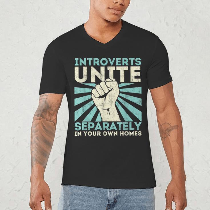 Introverts Unite Separately Introverted Antisocial Men's V-Neck T-Shirt Introverts Unite Separately Introverted Antisocial Men's V-Neck T-Shirt