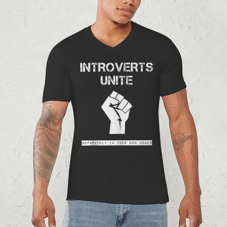 Introverts Unite Separately In Your Own Homes Sarcasm Men's V-Neck T-Shirt