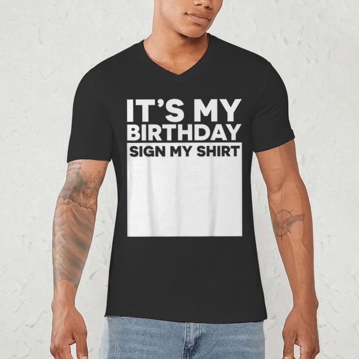It's My Birthday Sign Boy Men Decoration Guestbook Men's V-Neck T-Shirt