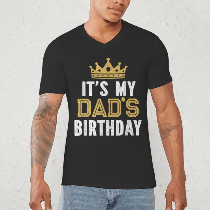 It's My Dad's Birthday Party Family Matching Small Men's V-Neck T-Shirt It's My Dad's Birthday Party Family Matching Small Men's V-Neck T-Shirt