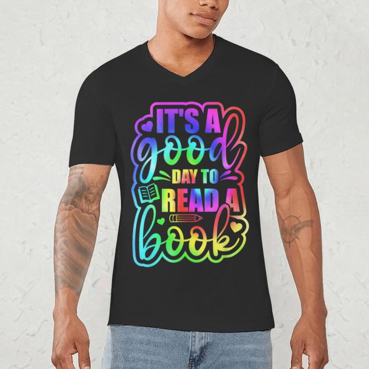 Its A Good Day To Read Book Kids Boys Girls Reading Graphic Men's V-Neck T-Shirt