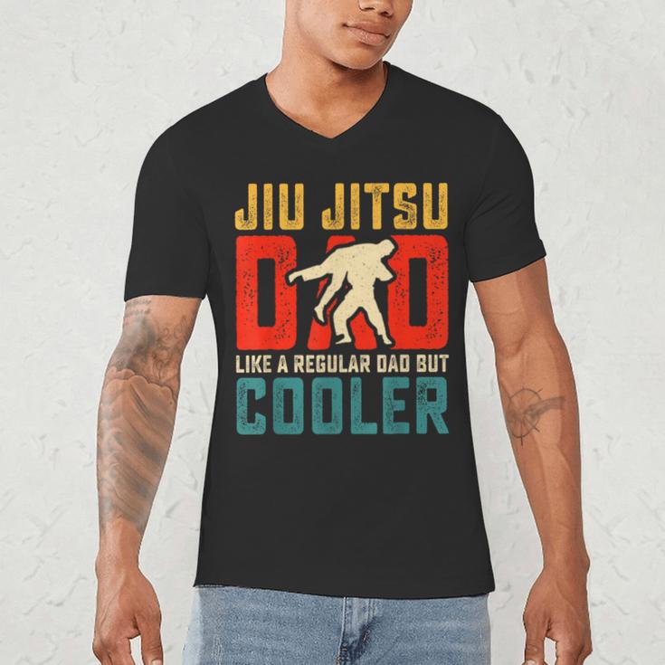 Jiu Jitsu Dad Like A Regular Dad But Cooler Dad Father Men's V-Neck T-Shirt