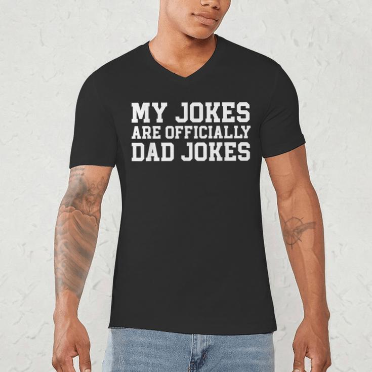 My Jokes Are Officially Dad Jokes Pregnancy Announcement Men's V-Neck T-Shirt