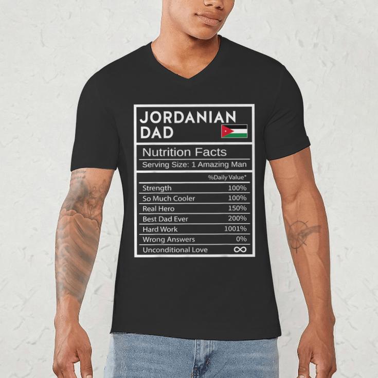 Jordanian Dad Nutrition Facts National Pride For Dad Men's V-Neck T-Shirt Jordanian Dad Nutrition Facts National Pride For Dad Men's V-Neck T-Shirt