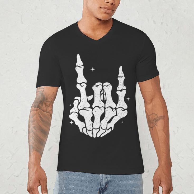 Just A Dad Who Always Came Back 2 Sided Skeleton Men's V-Neck T-Shirt