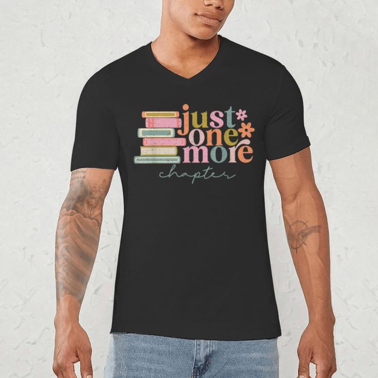 Just One More Chapter Book Lovers Reading Teacher Men's V-Neck T-Shirt