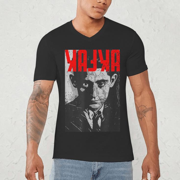 Kafka Franz Portrait Books And Literature Men's V-Neck T-Shirt
