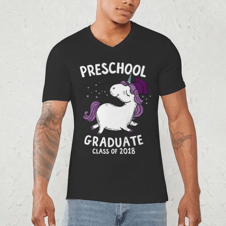 Kids Class Of 2018 Unicorn Preschool Graduation For Girls Men's V-Neck T-Shirt