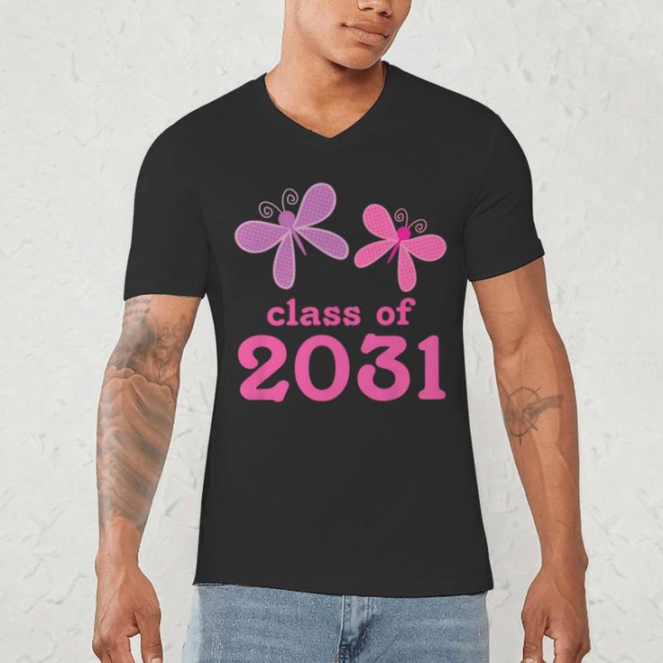 Kids Class Of 2031 Kindergarten Girls Graduation T-Shirt Men's V-Neck T-Shirt