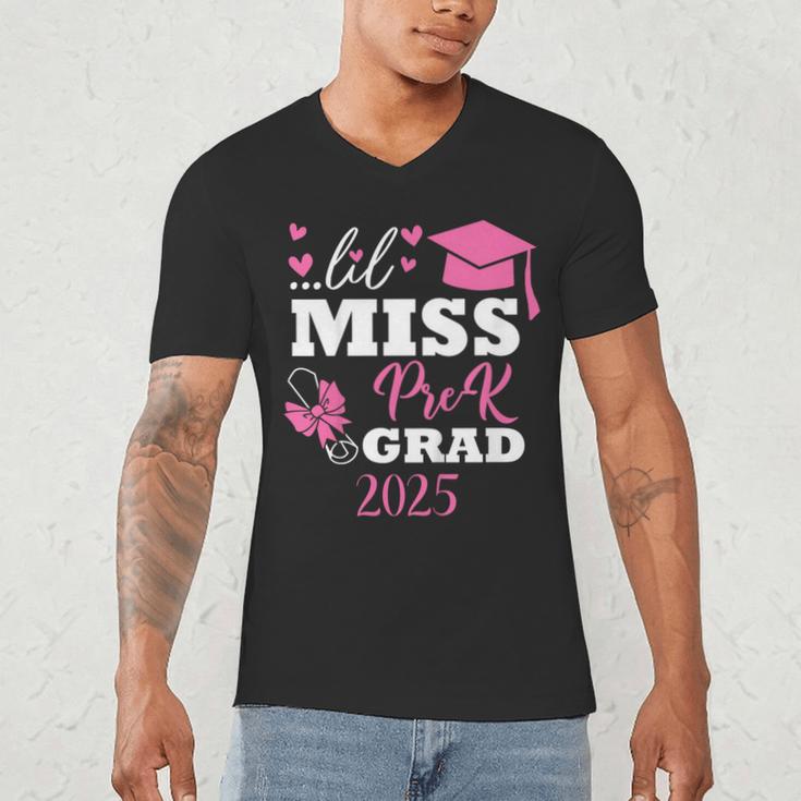 Kids Little Miss Pre-K Grad Preschool Prek Graduation 2025 Men's V-Neck T-Shirt