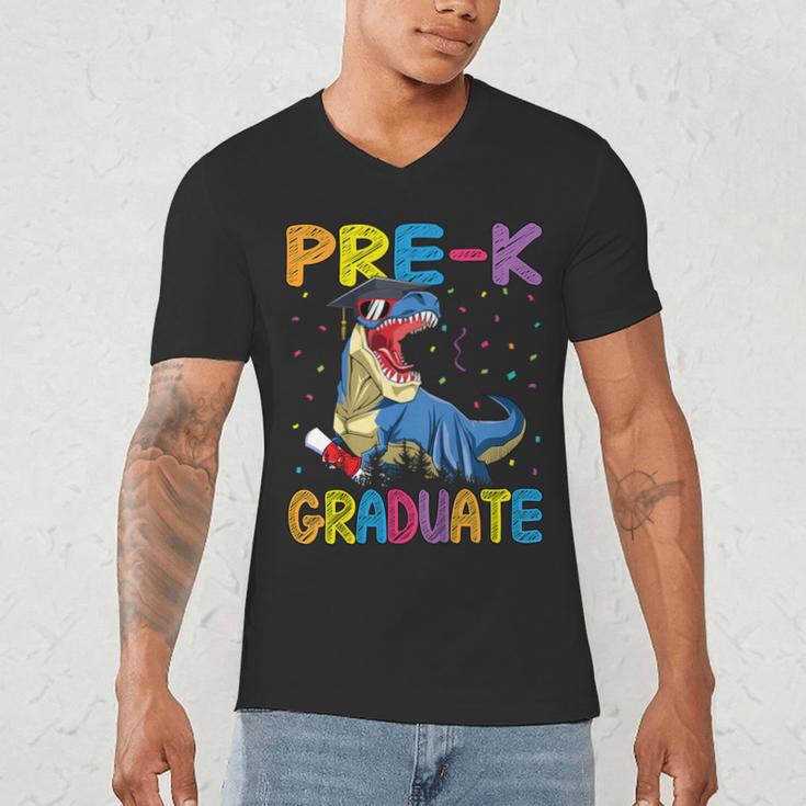 Kids Pre-K Graduate Dinosaur T-Rex Pre Kindergarten Graduation Men's V-Neck T-Shirt