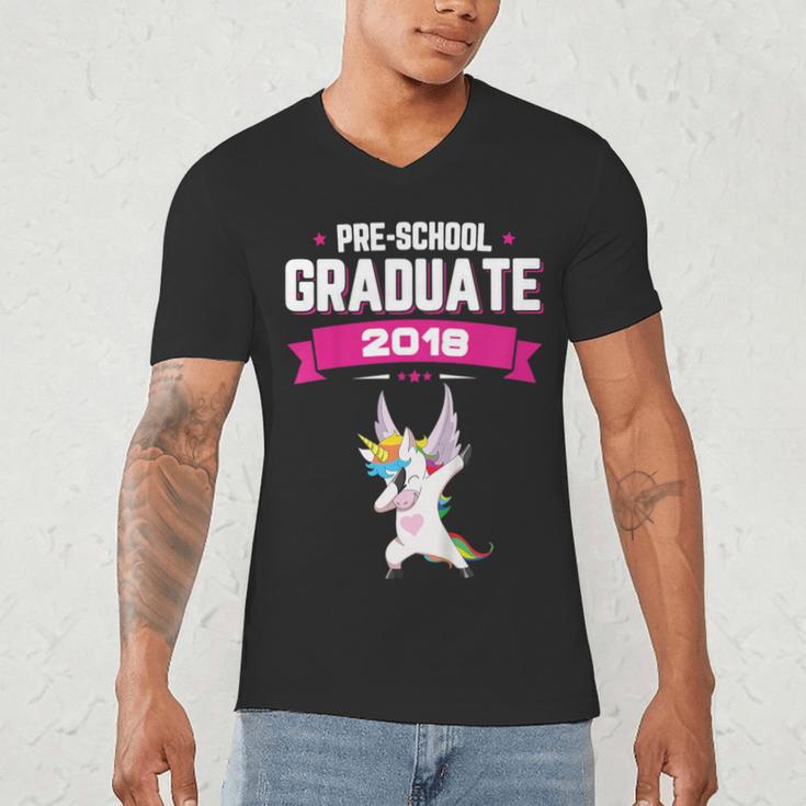 Kids Preschool Graduate 2018 Unicorn Dab Graduation Pre-K TShirt Men's V-Neck T-Shirt