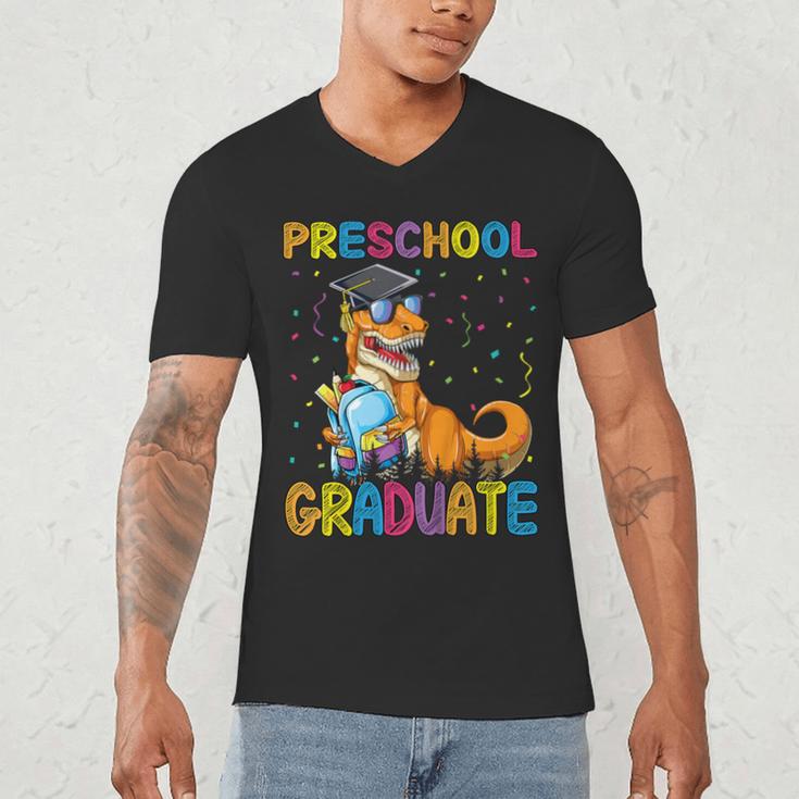 Kids Preschool Graduate Dinosaur Trex Preschool Graduation Men's V-Neck T-Shirt