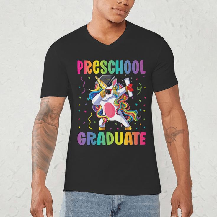 Kids Preschool Graduation Dab Unicorn Preschool Graduate Men's V-Neck T-Shirt
