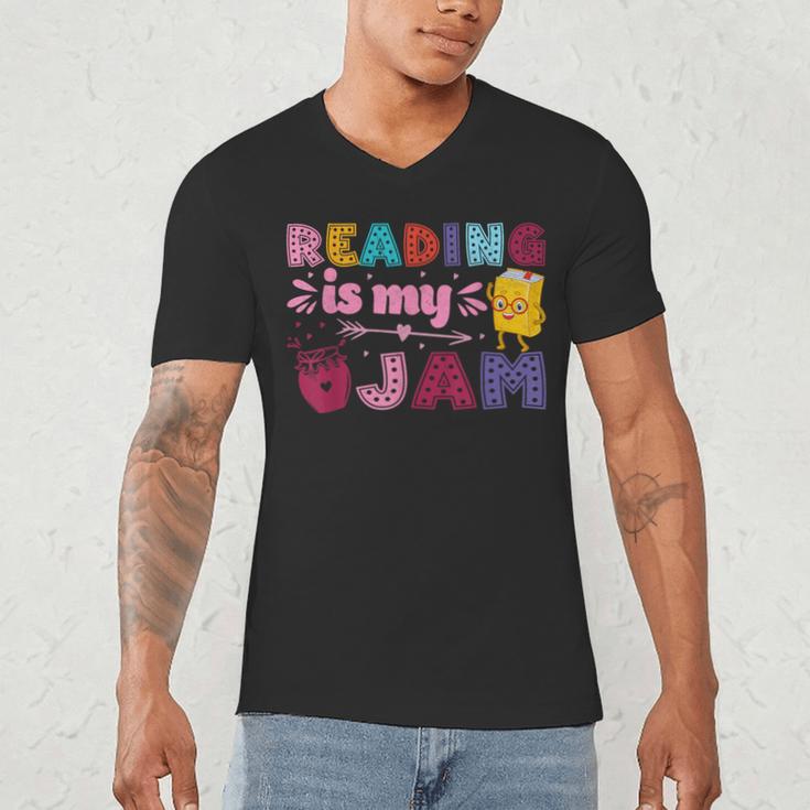 Kids Reading Book Lover Reading Is My Jam Men's V-Neck T-Shirt