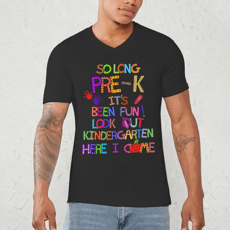 Kids So Long Kindergarten Here I Come Pre-K Graduation Graduate Men's V-Neck T-Shirt
