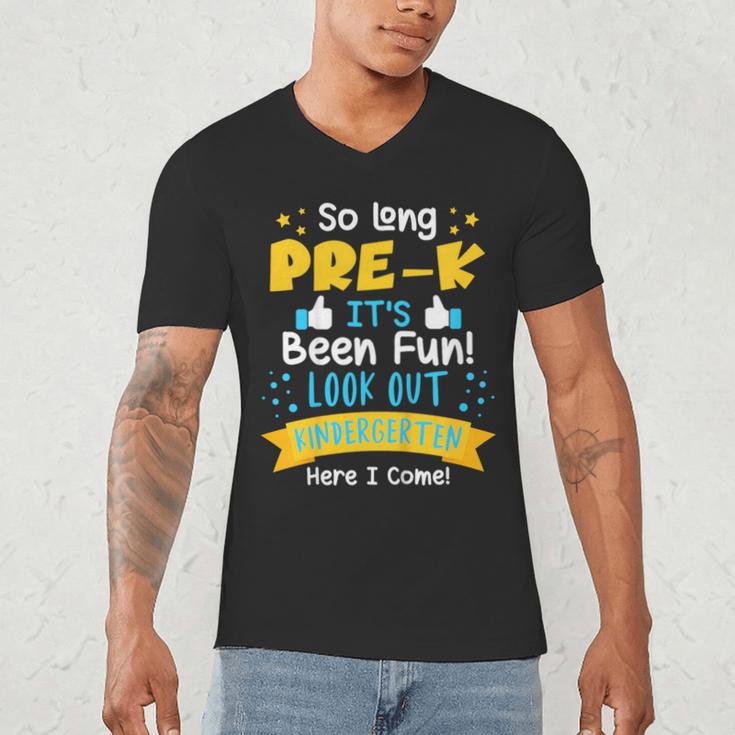 Kids So Long Pre-K Graduation 2025 School Kindergarten Here Come Men's V-Neck T-Shirt