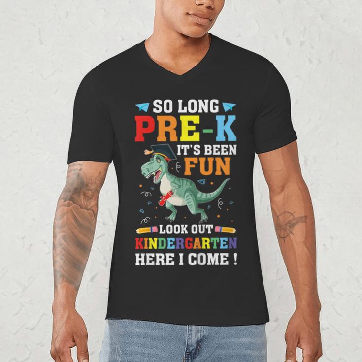 Kids So Long Pre-K Preschool Graduation Kindergarten Here I Come Men's V-Neck T-Shirt