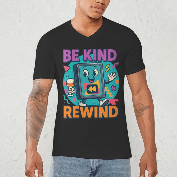Be Kind Rewind 90s VHS Nostalgia Retro Men's V-Neck T-Shirt Be Kind Rewind 90s VHS Nostalgia Retro Men's V-Neck T-Shirt