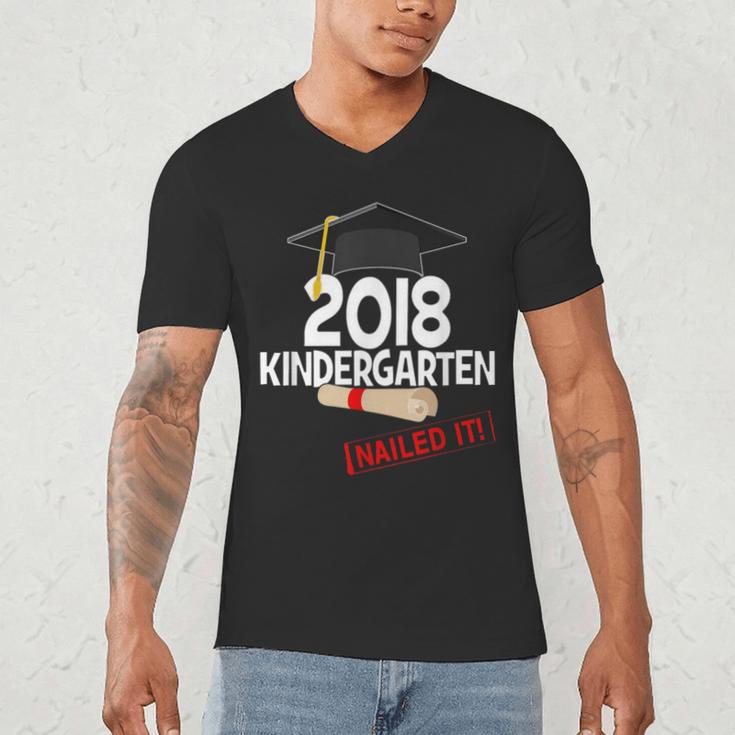 Kindergarten 2018 NAILED IT Graduation Graduate Men's V-Neck T-Shirt