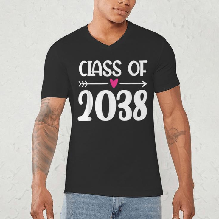 Kindergarten Class Of 2038 First Day School Graduation Girls Men's V-Neck T-Shirt