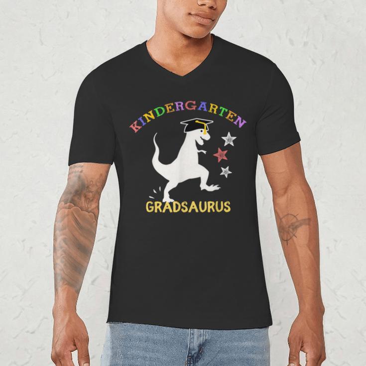 Kindergarten Graduation Shirt 2019 Dinosaur Graduate Party Men's V-Neck T-Shirt