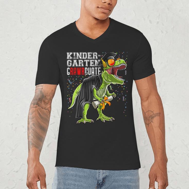 Kindergarten Grawrduate Dinosaur Graduation Cap Shirt Men's V-Neck T-Shirt