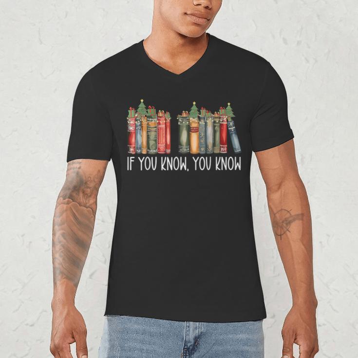 If You Know You Know 6 7 Reading Books Christmas 67 Meme Men's V-Neck T-Shirt