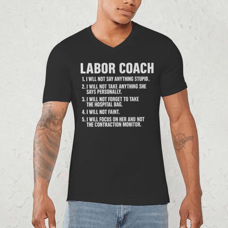 Labor Coach New Mom New Dad Hospital New Baby Shower Men's V-Neck T-Shirt