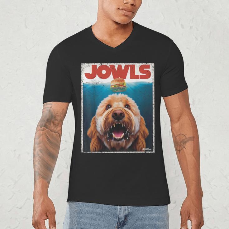 Labradoodle Jowls Tee Fawn Lab Doodle Mom Top Dad Men's V-Neck T-Shirt