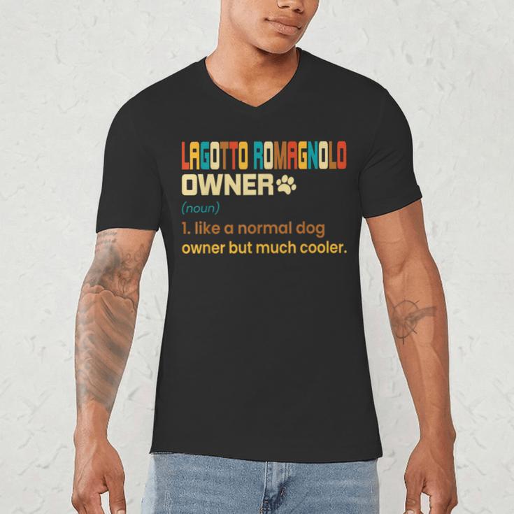 Lagotto Romagnolo Vintage Retro Dog Mom Dad Men's V-Neck T-Shirt